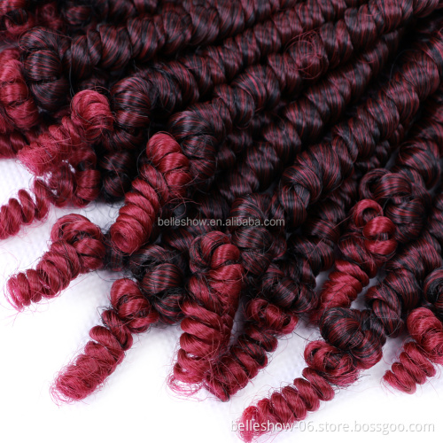 6inch Pre-twisted Crochet Hair Curly Braids Synthetic Bomb Twist Fluffy Spring Crochet Braiding Hair For Black Women